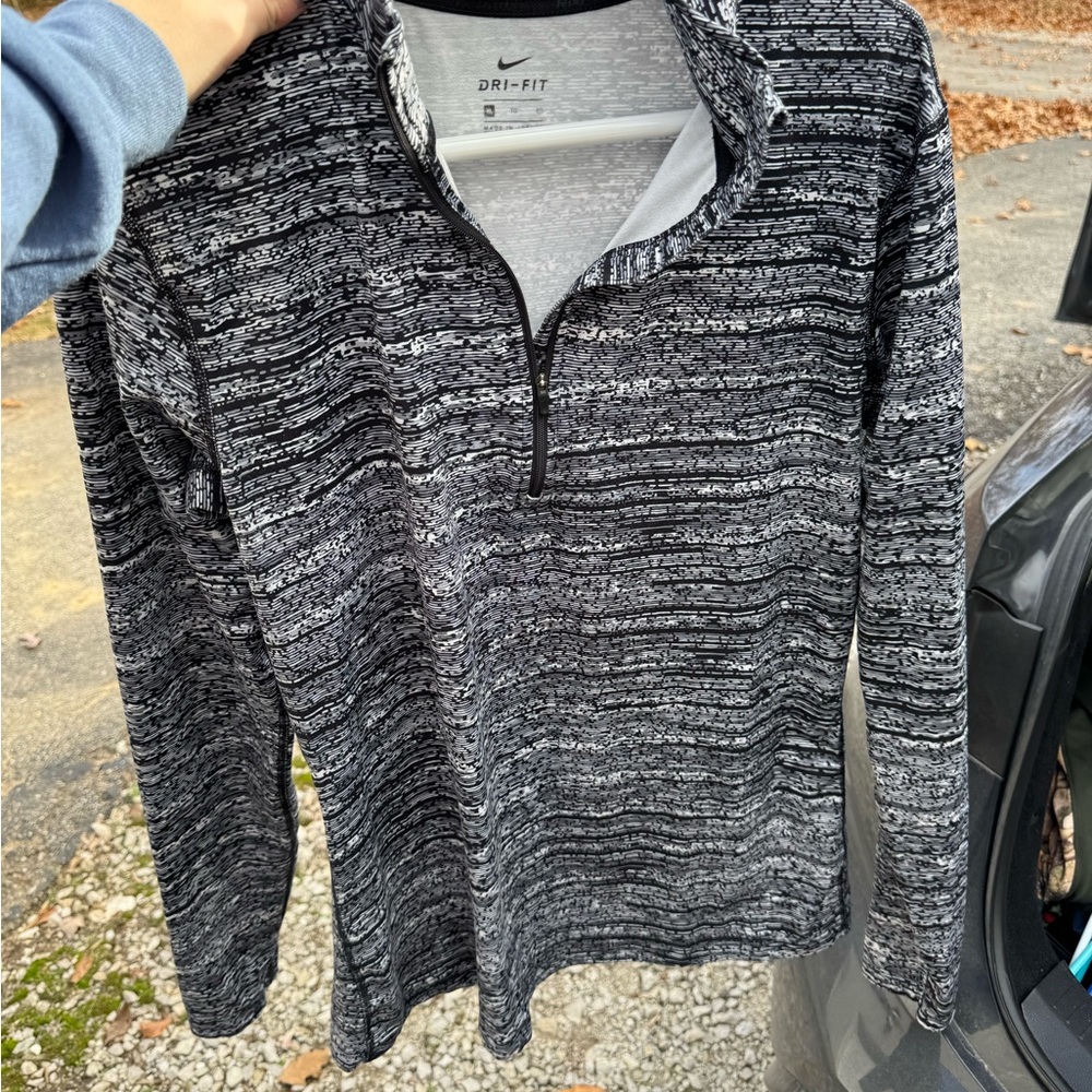 Nike Women’s Zip-Up Sweater in Black and Gray